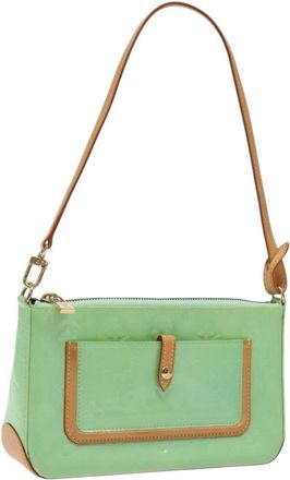Louis Vuitton Mallory Handbag Monogram Vernis Green Patent_Leather Bag (Pre-Owned)