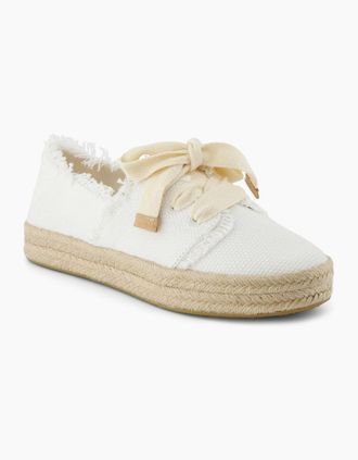 Toms Toms Womens Carolina Espadrille Womens Lace Up Shoes - White - Size: 6