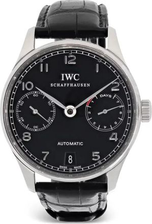 IWC Portugieser 44mm - men - stainless steel/Alligator - One Size - Black