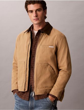Calvin Klein Jeans Calvin Klein Mens Cotton Canvas Workwear Jacket - Brown - L