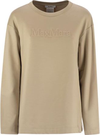 Max Mara Womens Berma - Silk And Cotton Sweatshirt - Tan - Size X-Small