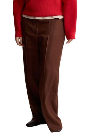 Mango High Waist Wide Leg Pants in Burnt Orange at Nordstrom, Size 20