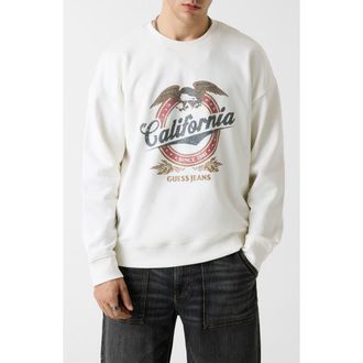 Guess Eagle Graphic Sweatshirt in Open White at Nordstrom, Size Xx-Large