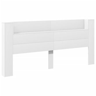 Berkfield Home Headboard Cabinet with LED White 220x16.5x103.5 cm