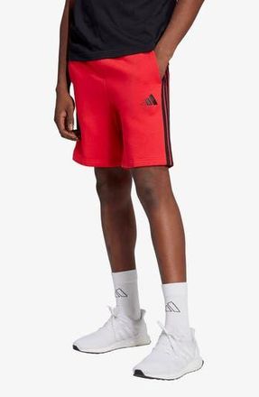 adidas Essentials 3-Stripes Fleece Shorts in Pure Ruby/Black at Nordstrom Rack, Size Xx-Large
