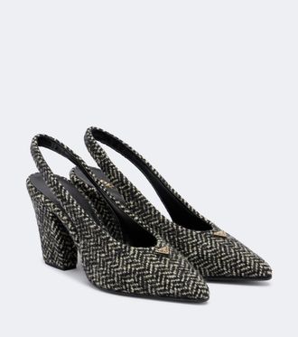 Prada Herringbone slingback pumps