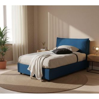 Dmora Letto Piazza e Mezza - Sfoderabile Contenitore, blu, -, Uberaba
