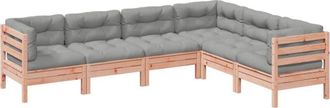 vidaXL 6 Piece Garden Sofa Set with Cushions Solid Wood Douglas Fir vidaXL