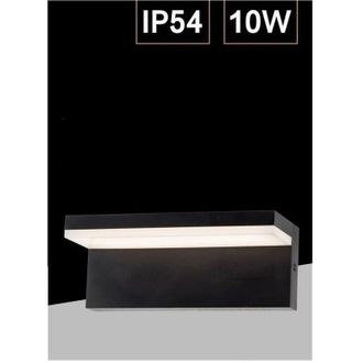 Trade Shop Trade Shop Traesio - Trade Shop - Applique Da Muro Per Esterno Led 10 W Lampada Da Parete Nero Facciata Ip54 B82-n