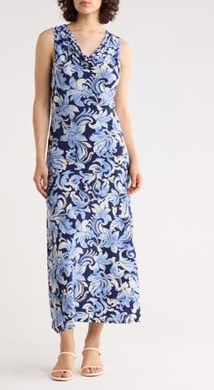 West K Sleeveless Cowl Neck Midi Dress in Blue/Navy at Nordstrom Rack, Size X-Small
