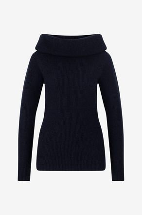 Fabiana Filippi Rippstrick-Mohairmixpullover mit weitem Rollkragen