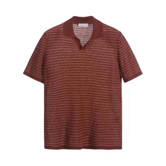 Roberto Collina Linen Polo - male - Roberto Collina - Polo Shirts - Brown - 2XL - Tops
