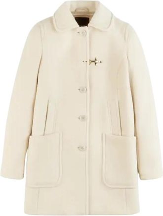 Fay Bon Ton Wollen Jas met Zakken - Dames - Mantel - Beige - L - Wol - Jassen