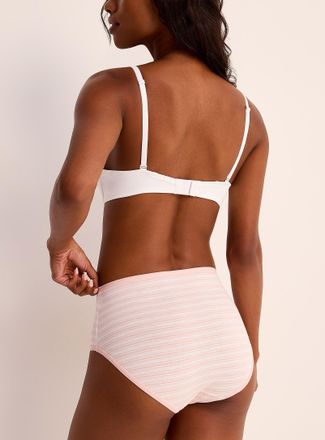 Miiyu Womens Elastic edging high-waist classic Hipster Panties 100% organic cotton