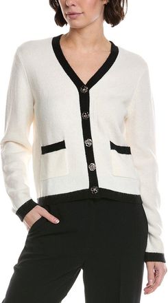 CeCe by Cynthia Steffe Cece Flower Button V-Neck Cardigan