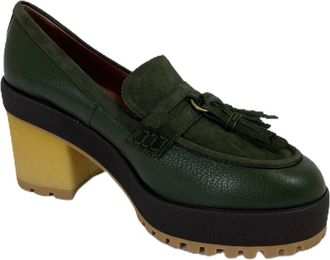 Hogan Rubber Heel Loafer Schoenen - Dames - Pumps - Groen - 37 EU - Leer - Schoenen