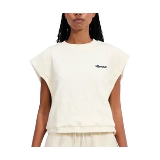 Ellesse Geknipte Mouwloze Sweatshirt in Polar Fleece - Dames - T-shirts - Wit - M - Katoen - Tops