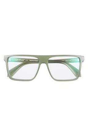 Off-white Blue Light Filtering Square Glasses in Sage Green at Nordstrom Rack