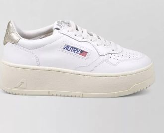 Autry platform low sneakers perforated metallic rubber sole