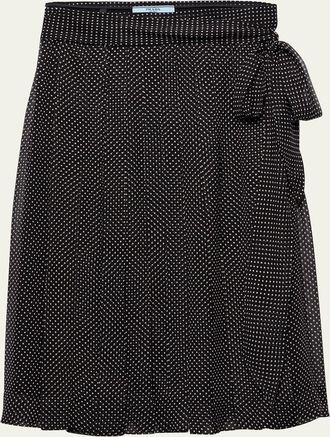Prada Pleated Chiffon Printed Skirt