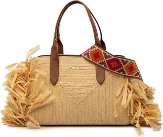 Miu Miu Pre-owned Miu Miu Raffia Straw Fringe Satchel Ladies 9T5E7ABGKFWK3ZN8