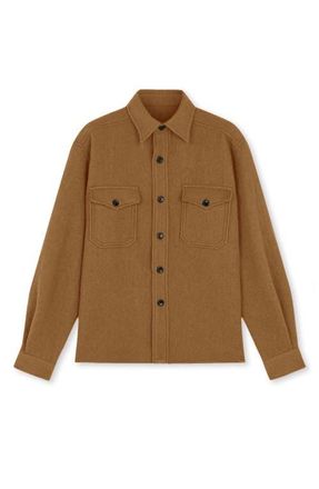 Fortela Kenny Wool Overshirt in Camel at Nordstrom, Size Medium Eu