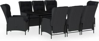 vidaXL Juego De Comedor De Jard&iacute;n 9 Piezas Gris Oscuro Vidaxl
