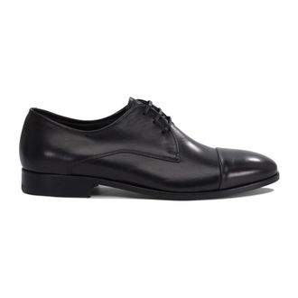 Fabi Zwarte Leren Veterschoenen - Heren - Nette schoenen - Zwart - 41 1/2 EU - Leer - Schoenen
