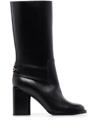 Ferragamo Stivale con motivo Gancini - Nero