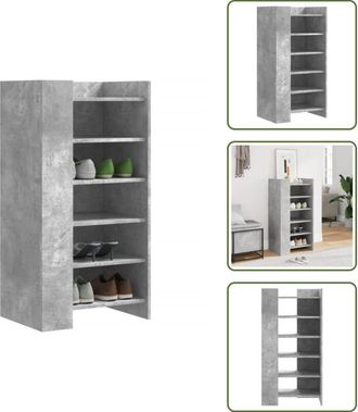 vidaXL Scarpiera con ripiani - vidaXL Scarpiera Grigio Cemento 52x37,5x100 cm in Legno Multistrato - Scarpiera da parete