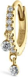 Maria Tash Double Dangle Diamond Eternity Clicker in Yellow Gold at Nordstrom, Size 6.5 Mm