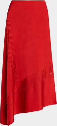 Vince Pintuck Satin Slip Skirt
