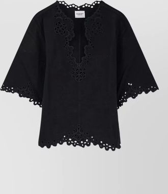 Isabel Marant cotton broderie-anglaise short-sleeve blouse