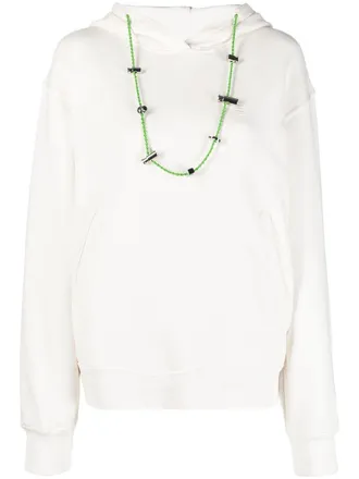 AMBUSH long-sleeve drawstring hoodie - women - Cotton/Polyester - S - White