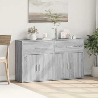 vidaXL Vidaxl - Aparador De Madera De Ingenier&iacute;a 2 Uds Gris Sonoma 60x31x70 Cm