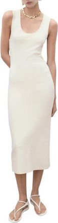 Mango Fitted Midi Dress in Ecru at Nordstrom, Size 18