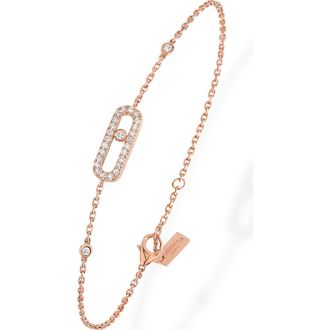 Messika Move Uno Pav&eacute; Diamond Bracelet in Rose Gold/Diamond at Nordstrom, Size 7.25 In