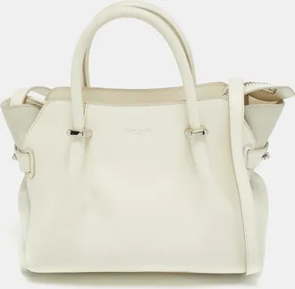 Nina Ricci Marche Small White Leather And Suede Tote