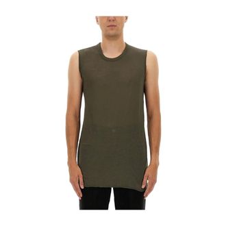 Rick Owens Canotta Basic Sleeveless Concordians - - Tops - Uomo - Verde - S