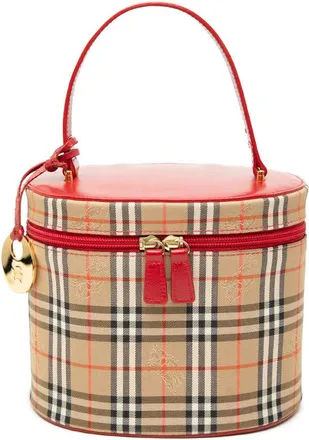Burberry Pre-owned Burberry Haymarket Check Canvas Vanity Bag Ladies YHSE7GEIZFOS3IML