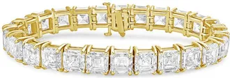 Diana M. Jewels 14kt Yellow Gold 56cts Lab Grown Asscher cut Diamond Bracelet