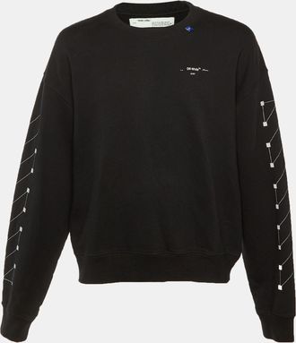 Off-white Black Diag Backbone Cotton Crew Neck Sweatshirt