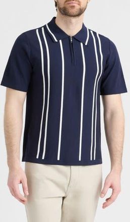 Hunter Alsen Half Zip Polo Sweater in Midnight at Nordstrom Rack, Size Medium