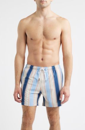 MAVRANS Strike A Match Swim Trunks in Blue at Nordstrom, Size Medium