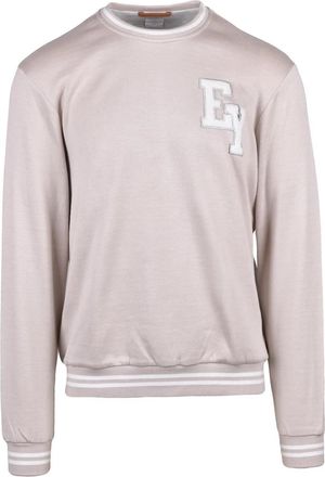 Eleventy Beige Cotton Polyamide Men Crew Neck Sweatshirt