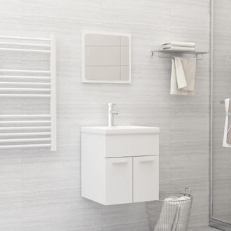 Berkfield Home Bathroom Furniture Set White Engineered Wood