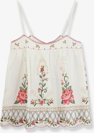 Farm Rio Top in lino e viscosa con ricami - FARM RIO - gender_Woman