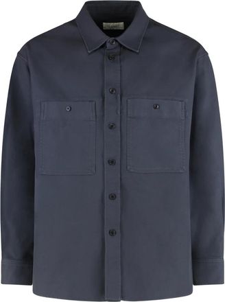 Christophe Lemaire Utility Overshirt - Heren - Zomerjassen - Blauw - M - Katoen - Jassen
