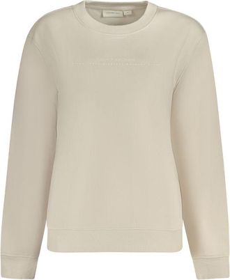 Calvin Klein Womens Crew Neck Sweatshirt Cwu002 - Ivory Cotton - Size X-Large