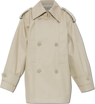 Balenciaga Double-breasted Trenchcoat - Dames - Trenchcoats - Beige - XS - Katoen - Jassen